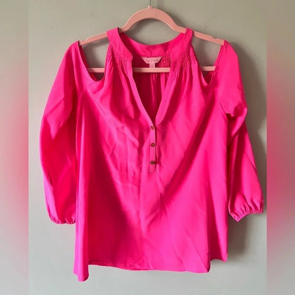 Lilly Pulitzer Cold Shoulder Blouse - Picture 2 of 3